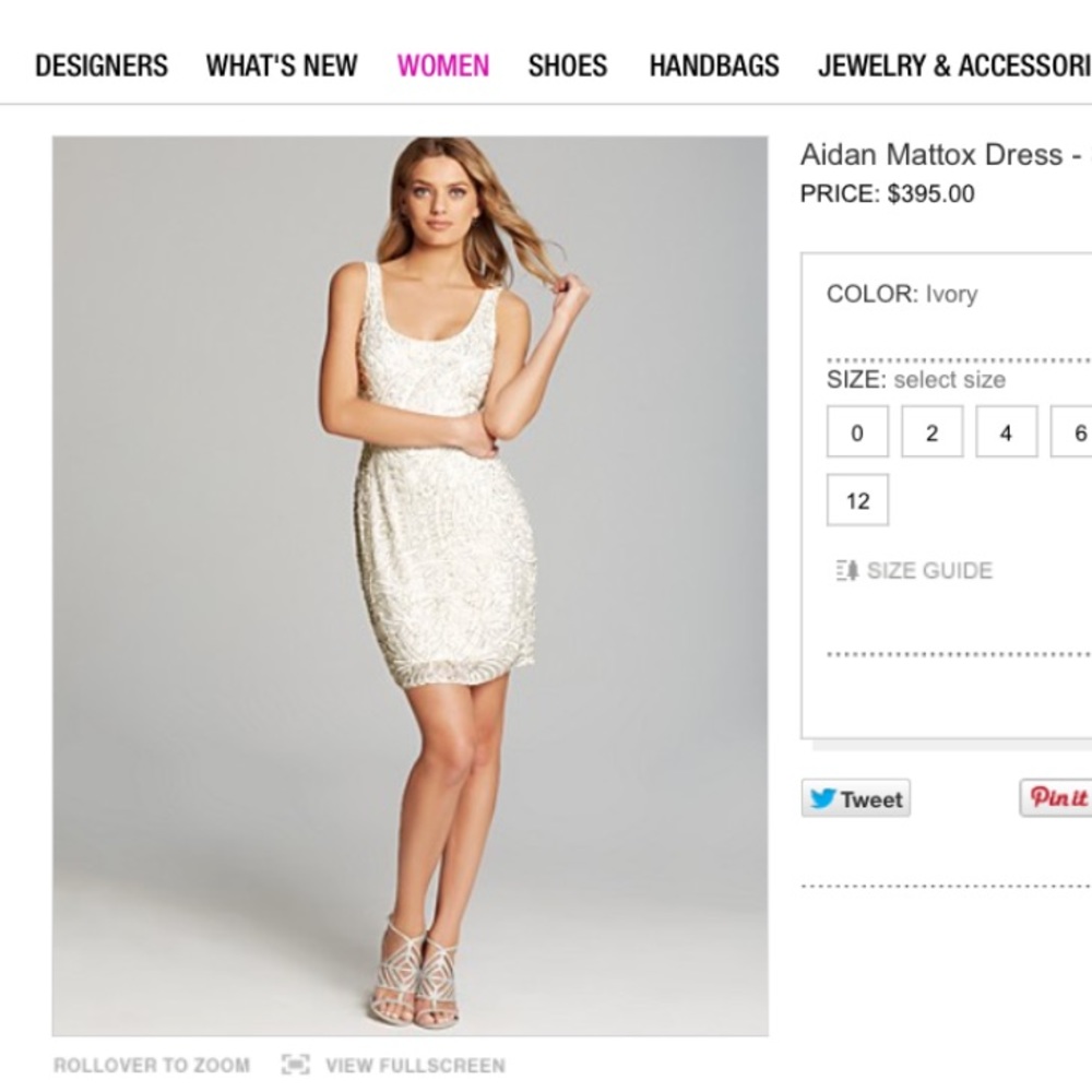 NWT Aidan Mattox cocktail dress